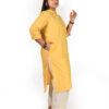 yellow cotton linen kurti