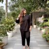 Black linen Co-ord Set